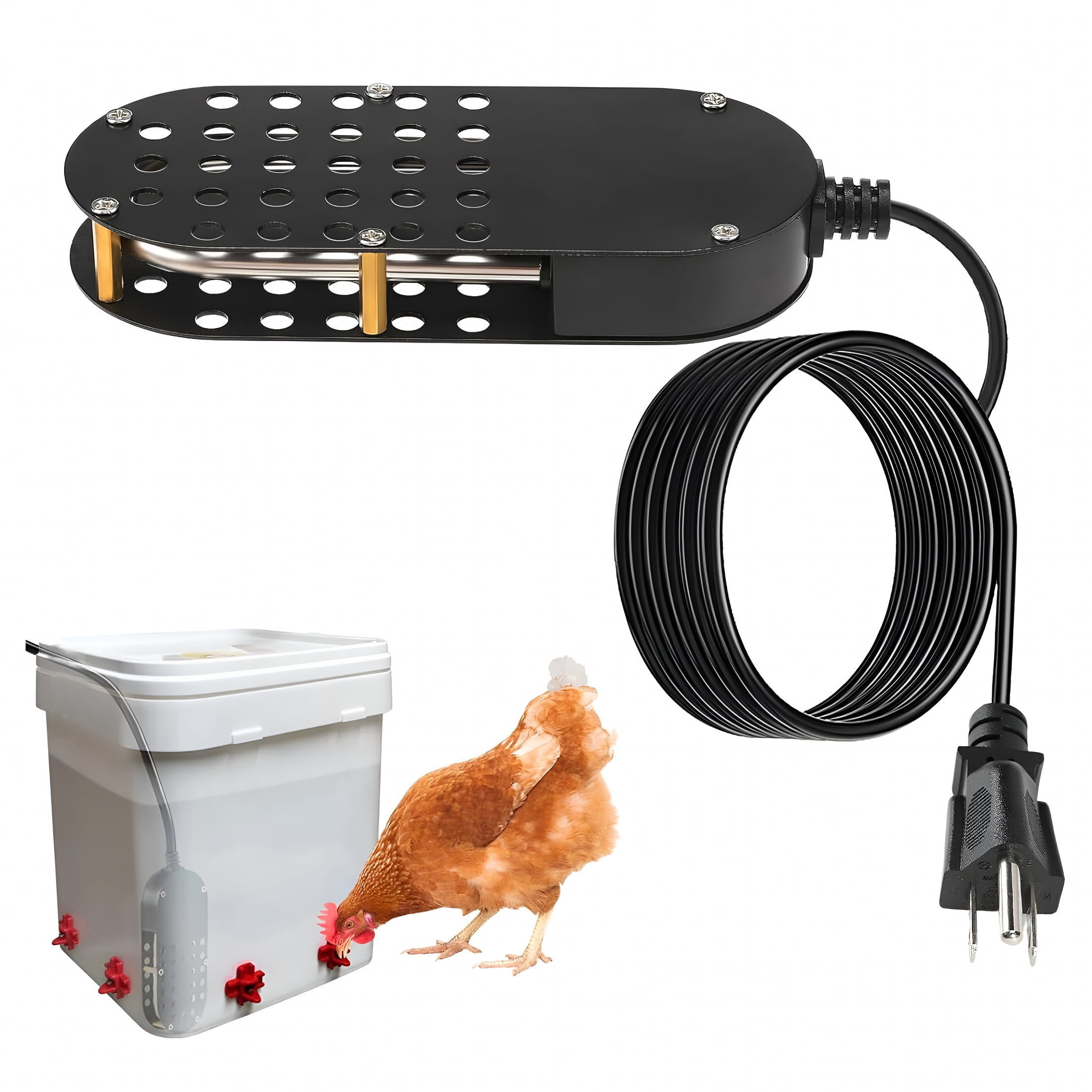 HIBIBUD Chicken Waterer Heater,250W Thermostatic Control Chicken ...