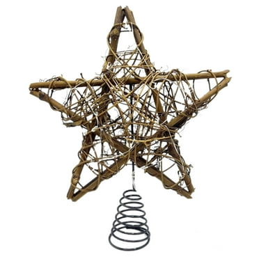 HIBIBUD Christmas Tree Topper,Glittering Radiant Winter Star Christmas Tree,Energy Efficient LED Christmastree for Long Lasting Cheer,25CM*30CM,Brown 1