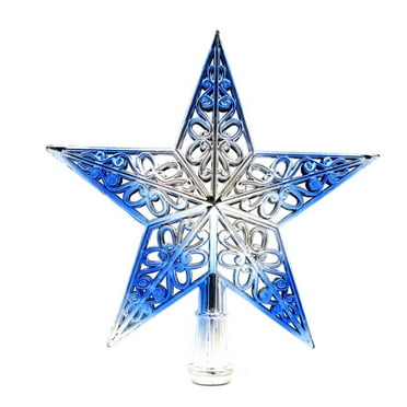 HIBIBUD Christmas Tree Topper,Magical Winter Starlight Christmas Tree,Colorful LED Christmastree for a Dazzling Holiday Look,20cm,Blue 1