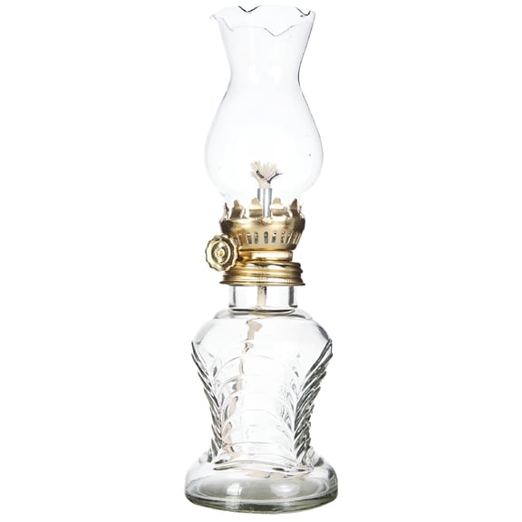 HIBIBUD Clear Glass Kerosene Lamp, Vintage Desktop Oil Lantern, Portable Indoor Lighting for Home Decor, Camping, Emergencies
