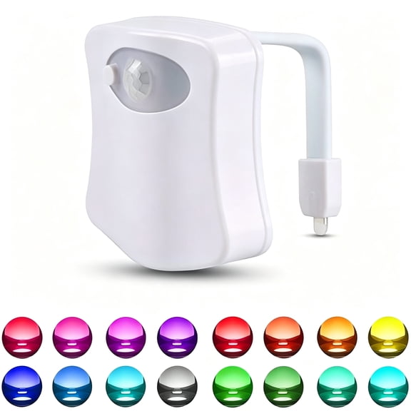 HIBIBUD Color Changing Toliet Night Light Motion Sensor Led Motion Activated Washroom Uv Slap Activated Butt Smart Light Commode Night Lamp Toilet Light (16 1)