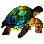 HIBIBUD Cute Animal Table Lamp Series,Stained Resin Lamp - Turtle Table Lamp Night Light,Stained Animal Night Light,Small Table Lamp for Bedroom Home Decoration Farmhouse Table Lamp