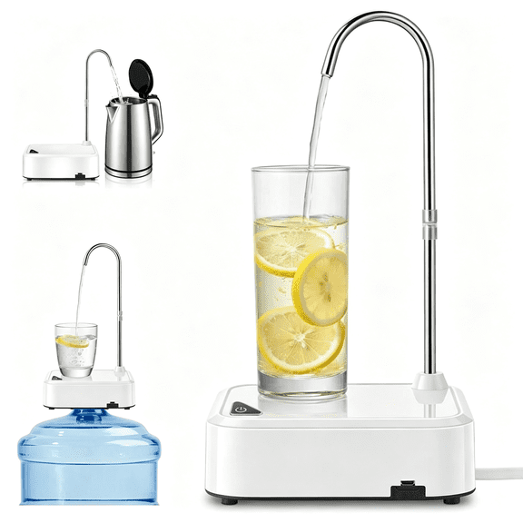 HIBIBUD Desktop Water Dispenser Pump for 5 Gallon Bottle,Electric Bedside Water Dispenser,Portable One-Button Countertop Water Pump for Home Office Camp,Convenient Pump for 5 Gallon Water Bottle