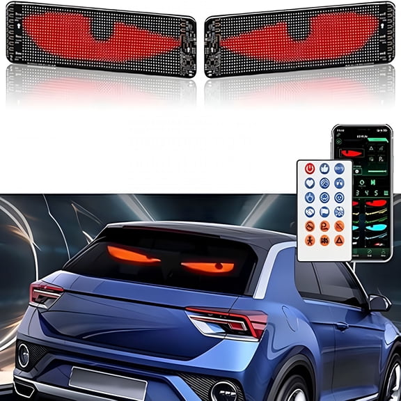 HIBIBUD Devil Eyes Light for Windshield,Flexible Led Eye Lights for Car Windshield with Remote and App Control,Dynamic Personalized Led Display Screen Panel for Car Back Window,One Piece