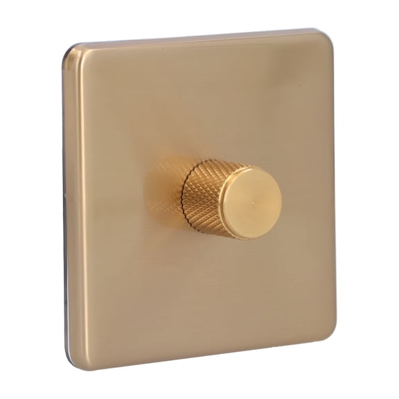 HBMYN Dimmer Light Switch Elegant Scratch Proof Durable Brushed Brass Switch for Home Use AC220V