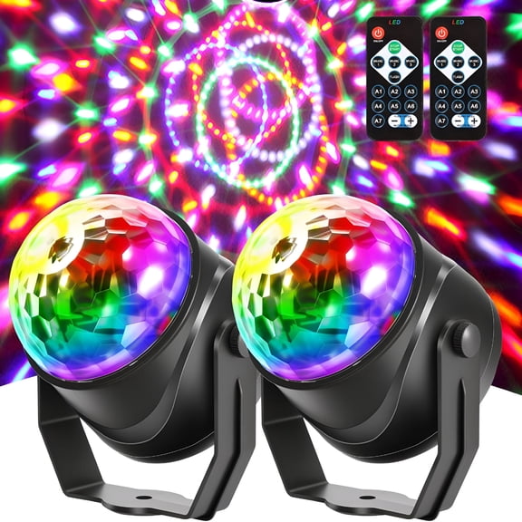 HIBIBUD Disco Party Light,Strobe DJ Ball Light with Music Sound Activated Remote Control,LED Stage Lights for Rave Dance Party Christmas Decoration Halloween New Years Eve Birthday in Karaoke Home