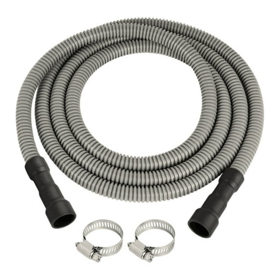 HIBIBUD Dishwasher Drain Hose 10 Feet Clamp Included Easy Connection for 3/4in for Home Kitchen Appliance Replacement Leak-Proof Durable Hardware Accessory