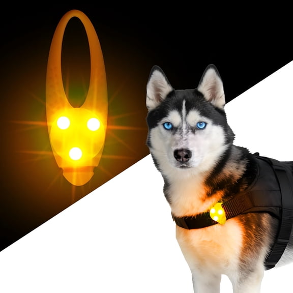 HIBIBUD Dog Lights for Night Walking,Led Dog Collar Lights for Nighttime Clip on Light Up Dog Collar Pet Camping Essentials(Orange