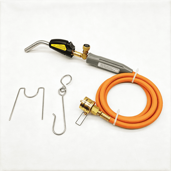 HIBIBUD Double Valve Self-Ignition Mapp and Propane Torch with 60 Inch Hose and Stainless Steel Head for Soldering Propane Torch Head