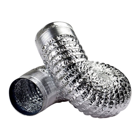 HIBIBUD Dryer Vent Hose 4 Inch x 5 Feet, Flexible Aluminum Foil Exhaust Duct, High-Temp Resistant Air Venting Tube for Laundry Room, Apartment and Range Hood