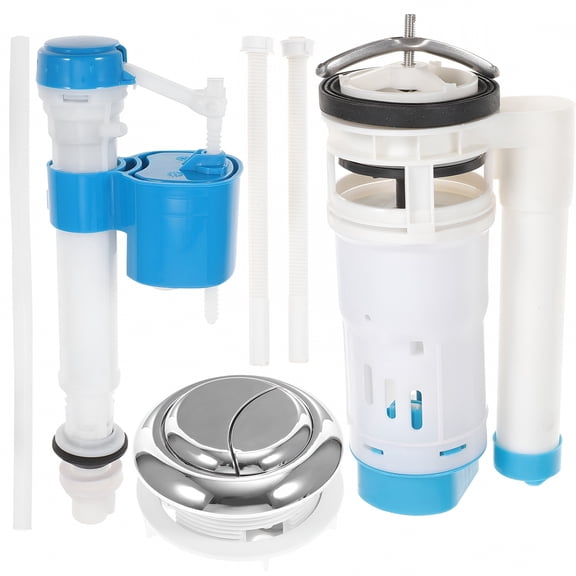 HIBIBUD Dual Flush Toilet Repair Kit, Universal Flush Valve and Fill Valve Replacement with Button, Adjustable Water-Saving Tank Fitting for Home and Commercial Bathrooms