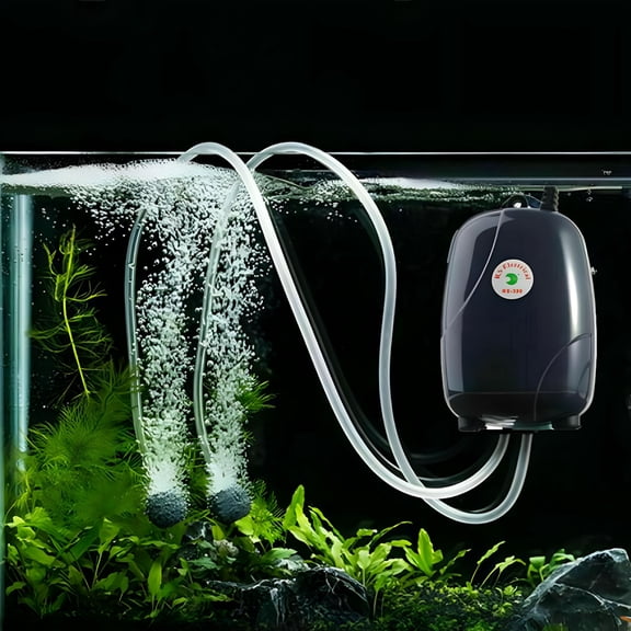 HIBIBUD Dual Outlet Aquarium Air Pump