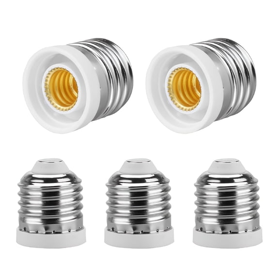 HIBIBUD E26 to E12 Light Bulb Socket Adapter with Switch, 5 Pack Medium to Candelabra Base Converter, Adjustable Head, 125V 75W Max, Heat Resistant for LED Bulbs, Lamps, Ceiling Fixtures