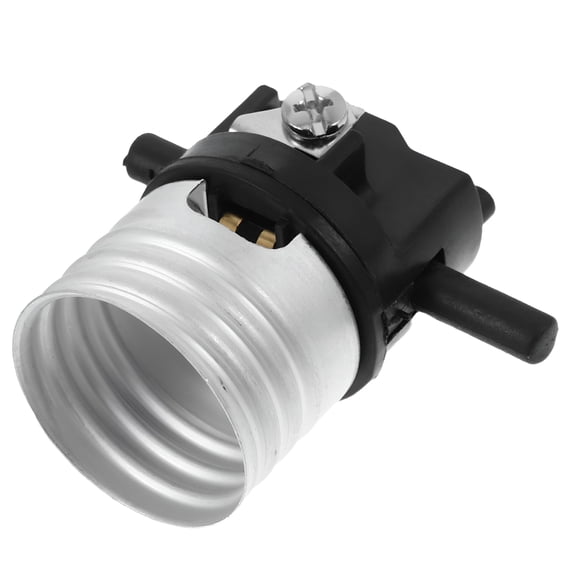 HIBIBUD E26 Lamp Socket Replacement with Push Switch, Black