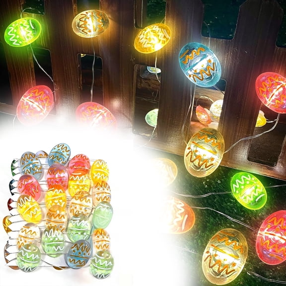 HIBIBUD Easter Egg Light LED String Lights, Multi Color Easter Lights for Indoor Decoration, 40in 10 LED String Lights Night Light Lamp with
