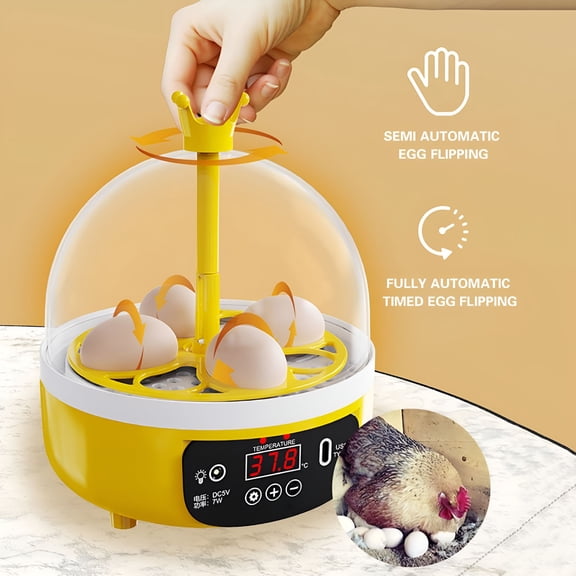 HIBIBUD Egg Incubator with Automatic Egg Turning, Digital Temperature and Humidity Control, 8 Egg Capacity Mini Poultry Hatcher for Chickens
