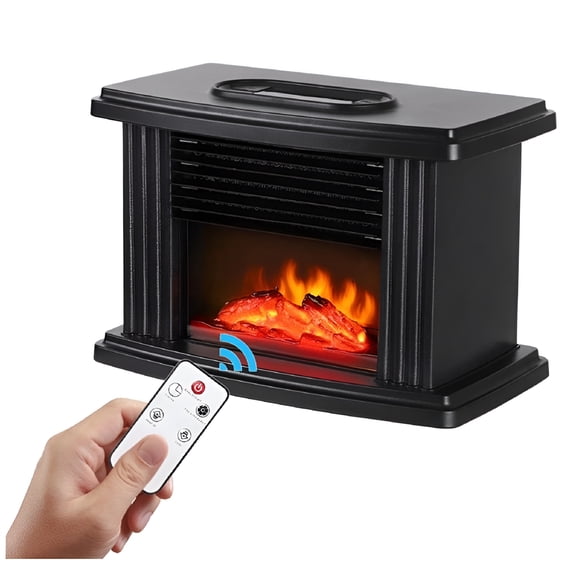 HIBIBUD Electric Fireplace Heater,1000W Electric Fireplace Heater with Remote Control Fireplace Electric Flame Decoration Portable Space Heater US Plug