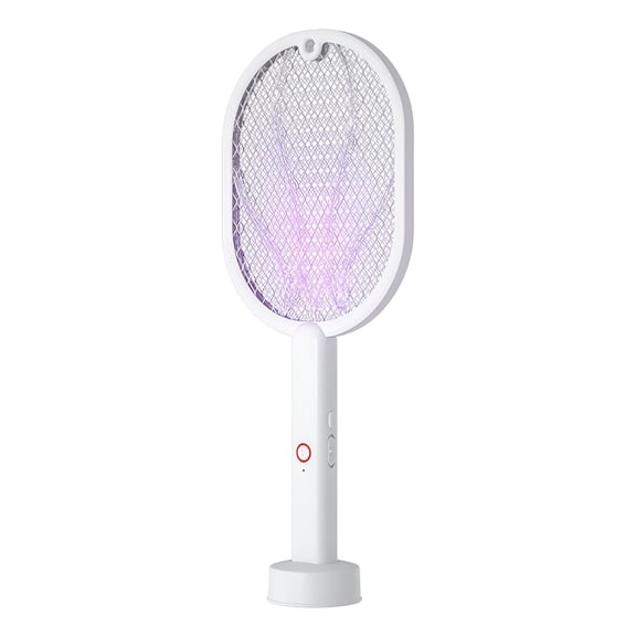 HIBIBUD Electric Fly Swatter,3000V Rechargeable 2 In 1 Fly Swatter Racket With Purple Light Fly Extinguisher Dual Mode For Indoor And Outdoor Home