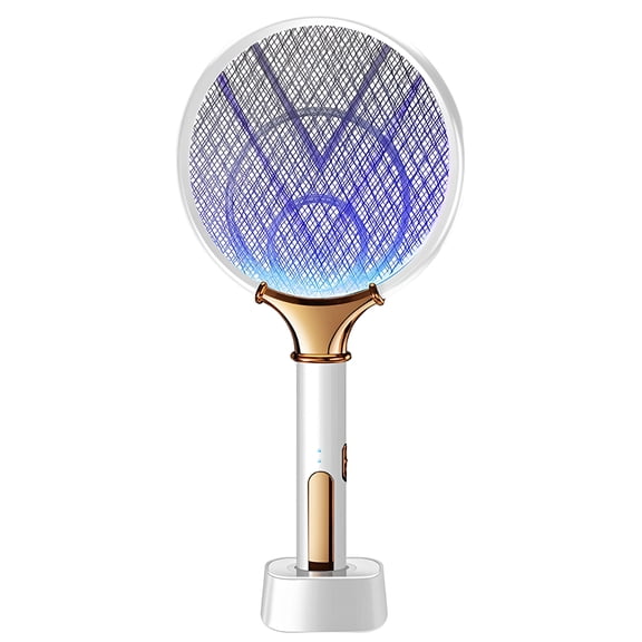 HIBIBUD Electric Fly Swatter 4000V Bug Zapper Racket Dual Modes Mosquito Killer with Purple Mosquito Light Rechargeable for Indoor Home Office Backyard Patio Camping