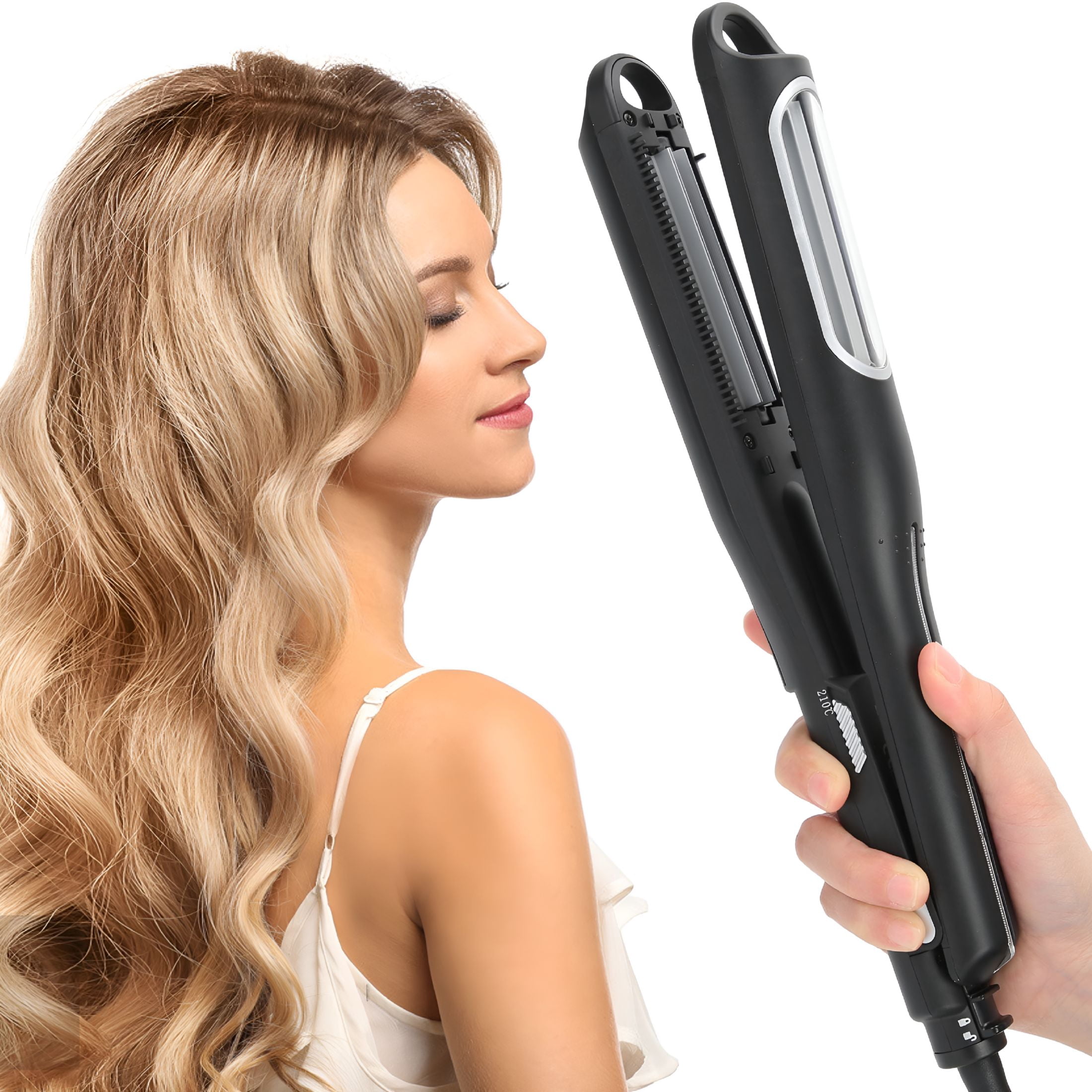 HIBIBUD Electric Hair Crimper Automatic Hair Curling Wand Iron Corn ...
