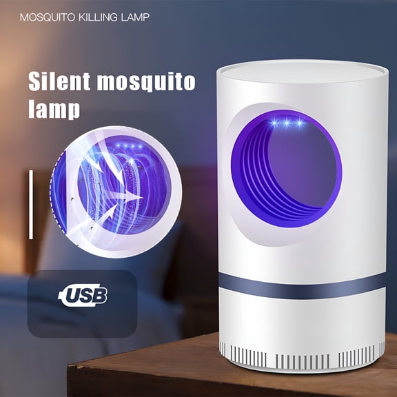 HIBIBUD Electric Mosquito Killer Lamp with Suction Fan, USB Powered Insect Trap with Purple Light, Silent Indoor Outdoor Bug Zapper for Fly Control, Dorm and Home
