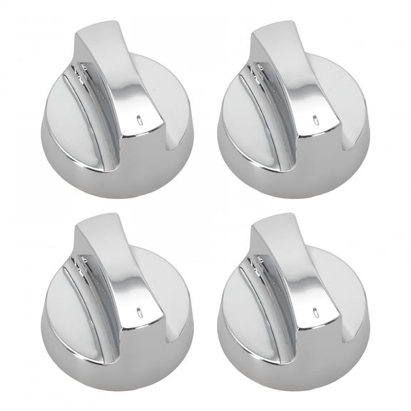 HIBIBUD Electroplated Gas Grill Knobs,4-Pack Metal Replacement BBQ Control Knobs,Heat-Resistant Silver Accessories for Outdoor Cooking,Easy Installation,Universal Fit