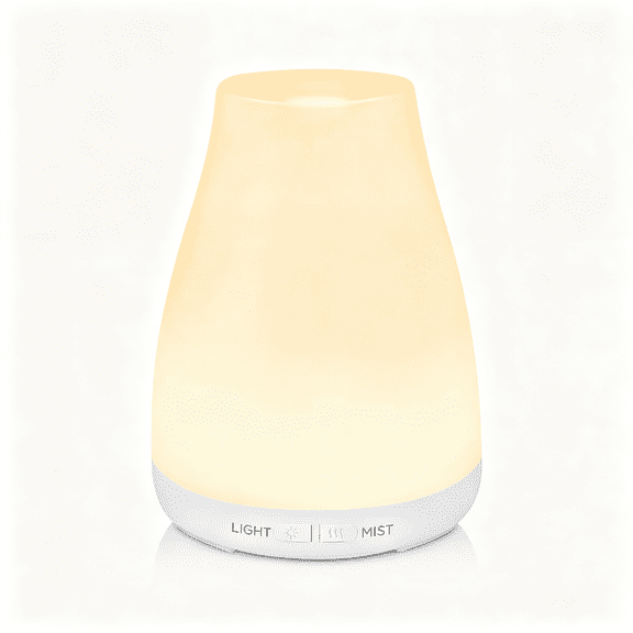 HIBIBUD Essential Oil Diffuser,Ultrasonic Diffusers for Home Aromatherapy Humidifier for Bedroom Room 7 Colors Led 2 Mist Mode Auto Off,Quiet and Safe Scent Diffuser,Basic White