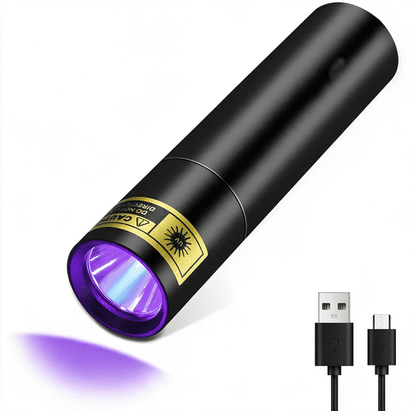 HIBIBUD Flashlight Uv Black Light 395 Nm,Mini But Powerful Usb- C Led Rechargeable Woods Lamp,Ultraviolet Flashlights for Pet Dog Urine,Stains Detection/Resin Curing/Fluorescent Agent