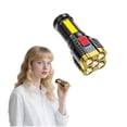 thumbnail image 1 of HIBIBUD 5.5" Gold Tactical Flashlight,High Lumens Rechargeable COB Side Light for Outdoor, 1 of 7