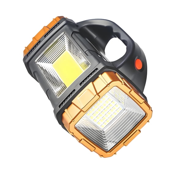 HIBIBUD Gold Solar Rechargeable Flashlight,USB/Solar Dual Charging for Outdoor Emergency
