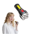 thumbnail image 1 of HIBIBUD 5.5" Silver Tactical Flashlight,High Lumens Rechargeable COB Side Light for Outdoor, 1 of 7