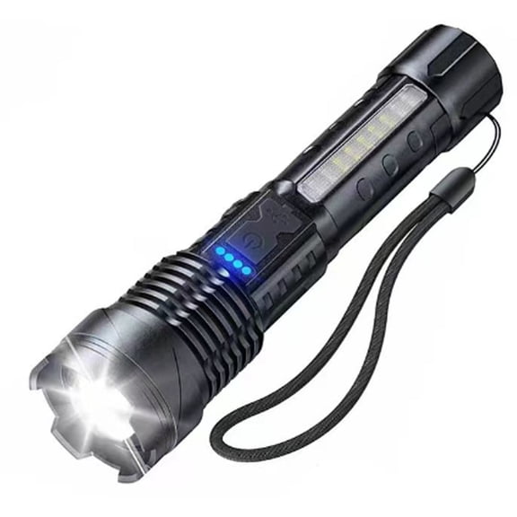 HIBIBUD Flashlights High Lumens, USB Rechargeable LED Flashlight with Zoomable Focus, IPX4 Waterproof Mini Flashlight, 800 Lumens with Power Display, Emergency Flashlight for Home