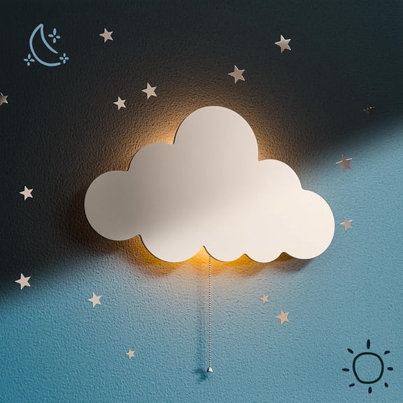 HIBIBUD Floating Cloud Wall Lamp for Baby Nursery | Kids Bedroom,Battery-Operated,Hanging Night Light,Cute Design Baby Night Light