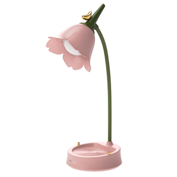 HIBIBUD Flower LED Desk Lamp Student Bedroom Room Lighting Touch Reading Lamp Eye Protection Multi-function Lamp Table Light