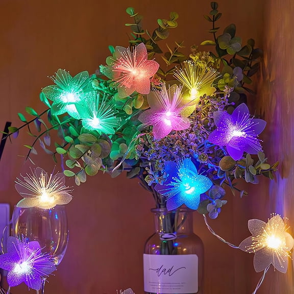 HIBIBUD Flower String Lights 6.56 Ft 10 Led Fairy Lights Plug in with Remote Timer Connectable Twinkle Lights for Bedroom Wedding Patio Classroom Dorm Kids Room Indoor Outdoor Decor