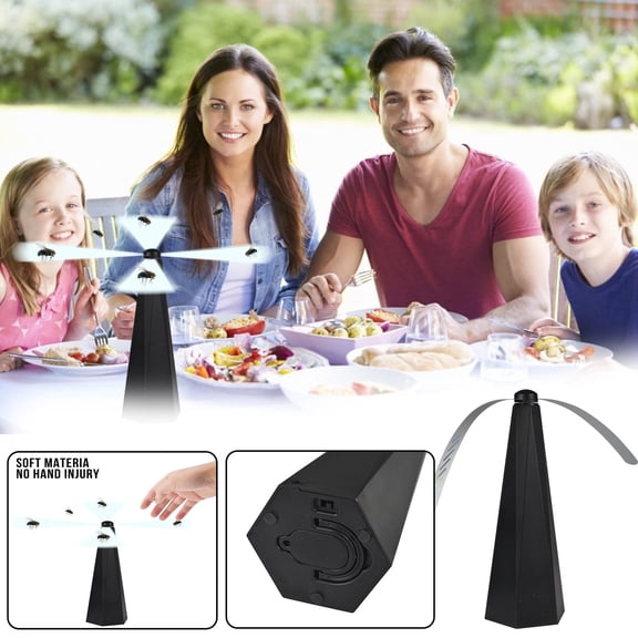HIBIBUD Fly Fans for Tables,Fly Repellent Outdoor,Table Fans Keep Flies Away,Portable Bug Fan,Mosquito Repellent Spinner