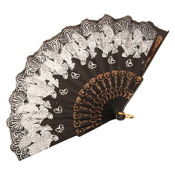 ACDANC Large Folding Fans for Dancing Fixed Metal Shaft for Fan Clap Fans for Line Dancing Style1