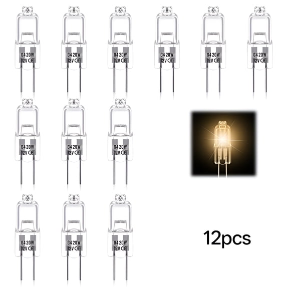 HIBIBUD G4 Halogen Light Bulbs,20W 12V Halogen Light Bulbs Warm White ...