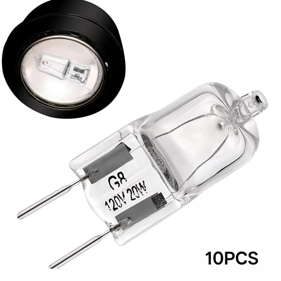 HIBIBUD G8 Halogen Light Bulbs 20W 120V Under Cabinet Lighting Replacements 2Pin 2700K Warm White (Pack of 10)