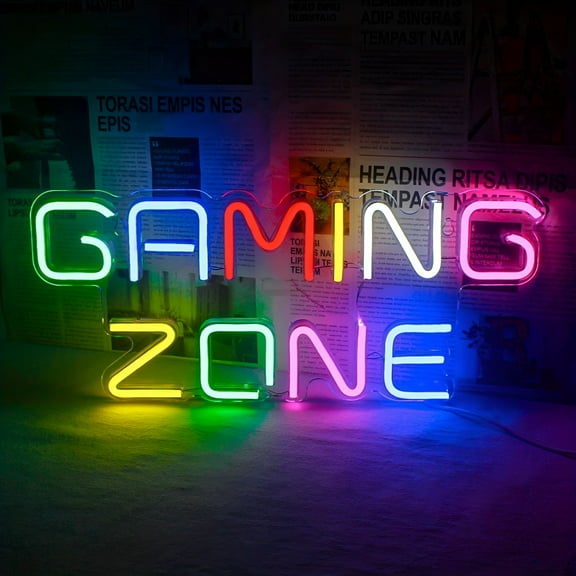 HIBIBUD Gaming Area Neon Sign 15.7 *6.7 Neon Sign Wall Decoration USB Neon Gaming Area Bedroom Gifts For Gamers Boys Teens Men