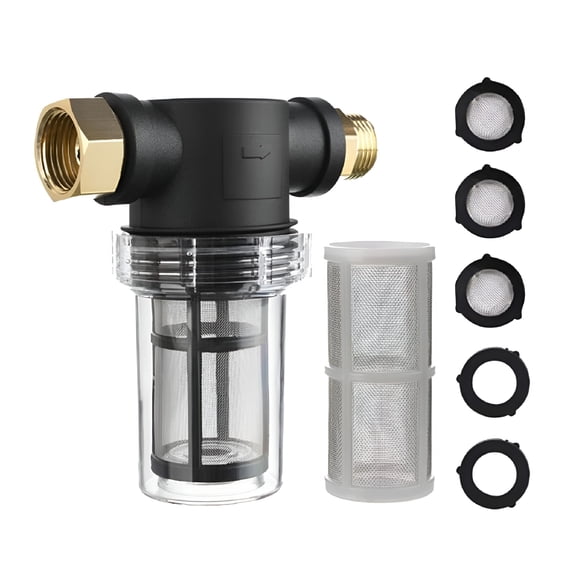 HIBIBUD Garden Hose Sediment Filter Inline Water Filter for High Pressure Washer 3/4-Inch Threaded Inlet,Detachable Washable Design for Lawn & Pool Cleaning