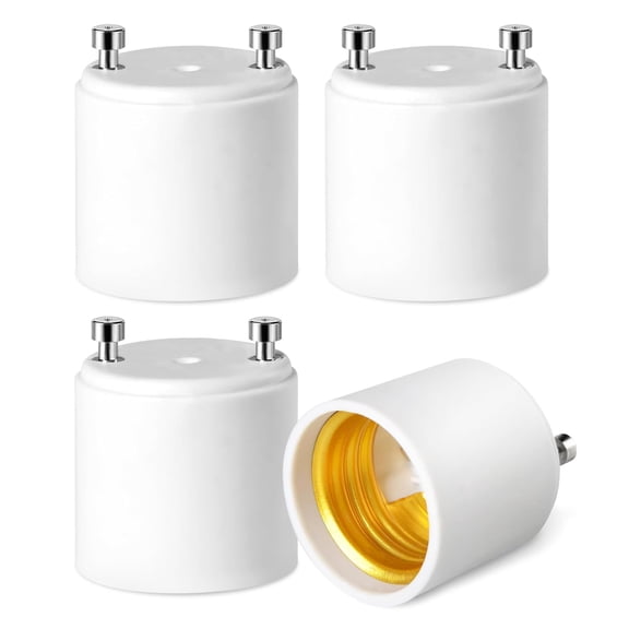 HIBIBUD Gu24 to E26 Adapter,Gu24 Pin Base to E26 Medium Base Socket Converter | Converts Pin Base Light Fixture to Standard E26 Socket,Light Bulb Socket Adapter,4-Pack