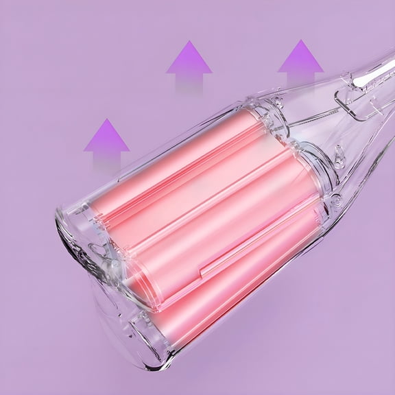 HIBIBUD Hair Crimper for Women Beach Waves 11.4 Inch Double Barrel Waver,Ceramic Wave Iron for Hair Crimper for Women,Anti-Scald,Dual Voltage Wavy Iron Deep Waver Hair Tool,Green