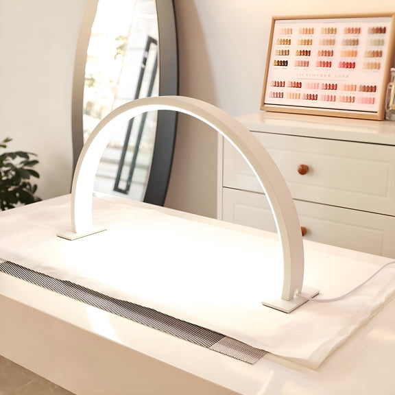 HIBIBUD Half Moon Light for Nail Desk, Lamp for Nails Table Can Be Used for Manicure Sculpture Handicrafts Etc Lighting, 180 Degree Glow Moon Light