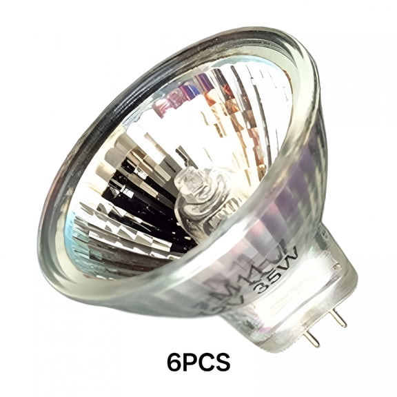HIBIBUD Halogen Bulb 35W Dimmable 12V Gu5.3 Bi-Pin Base Spotlight with Long Lifespan,6 Pack Mr16 Bulbs with Clear Glass Cover for Landscape Lights,Track Lights,Fiber Optics,2700K Warm