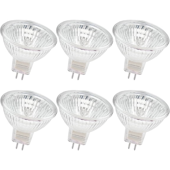 HIBIBUD Halogen Bulbs 12V 50W GU5.3 Bi-Pin Base Spotlight Dimmable Warm White 2700K6 Pcs
