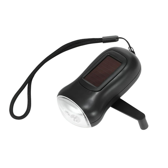 HIBIBUD Hand Crank Solar Flashlight Manual Wind Up LED Torch for Camping Emergency