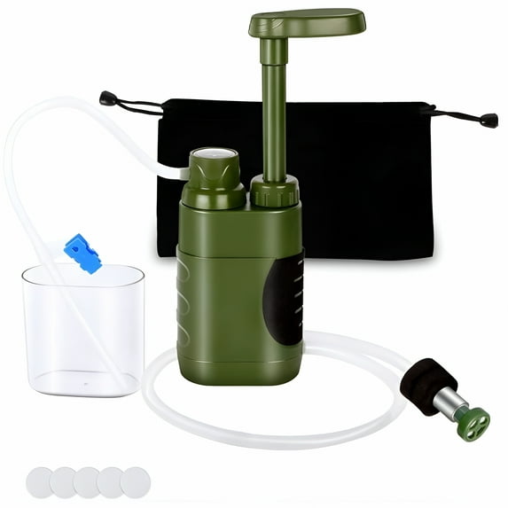 HIBIBUD Hand Pump Water Filter Survival Portable Water Purification System for Survival Camping Hiking Travel Outdoor