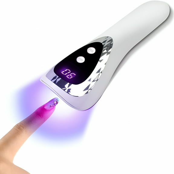 HIBIBUD Handheld LED UV Nail Lamp, Upgraded Mini Gel Nails Light Flash Nail Curing Polish Rechargeable Nail Dryer Resin Art Fast-Dry Machine Portable Home DIY Salon Manicure 5V USB