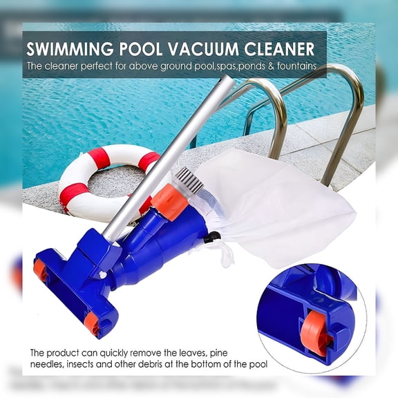 HIBIBUD Handheld Pool Vacuum with Telescopic Pole,Cordless Rechargeable Pool Cleaner,60 Mins Running Time,Powerful Suction for Cleaning Above/In Ground Pools,Spas,and Hot Tubs Debris